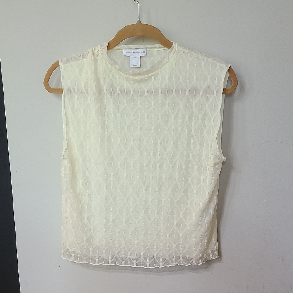 House Of Harlow 1960 Cream Sleeveless Lace Top Size Large